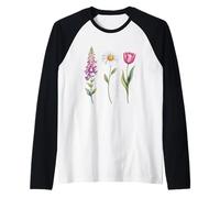 Foxglove Daisy Tulip Beautiful Bloom Inspired by Nature Raglan Baseball Tee