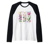 Foxglove Daisy Tulip Beautiful Bloom Inspired by Nature Raglan Baseball Tee