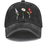 Foxglove Daisy Tulip Cap Foxglove Daisy Tulip Floral Cap Unisex Baseball Caps Hat Black