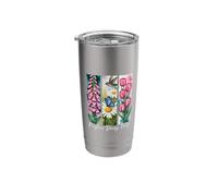 Foxglove Daisy Tulip Cottagecore Garden Design Stainless Steel Insulated Tumbler