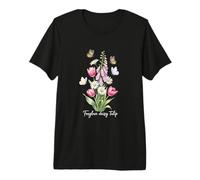 Foxglove Daisy Tulip Elegant Floral Harmony Premium T-Shirt