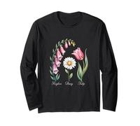 Foxglove Daisy Tulip Nature-Inspired Bloom Art Long Sleeve T-Shirt