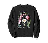 Foxglove Daisy Tulip Nature-Inspired Bloom Art Sweatshirt