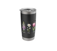 Foxglove Daisy Tulip Soft Wildflower Cluster Stainless Steel Insulated Tumbler