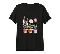 Foxglove Daisy Tulip Spring Blossom Style Premium T-Shirt