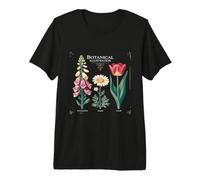 Foxglove Daisy Tulip Trio Nature Pattern Design Premium T-Shirt