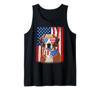 Foxhound Dog US America Flag Men Women 4th of July Patriotic Tank Top