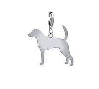 Foxhound Silhouette Silver Charm