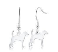 Foxhound Silhouette Silver Earrings