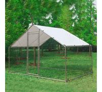 Foxhunter Chicken Run Cage Walk In Coop Poultry Hen Rabbit Kennel Hutch Metal 3X2X2M