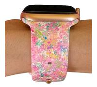 FoxiBands pink watch band - Compatible with printed iwatch bands 45mm 44mm 42mm 41mm 40mm 38mm silicone Band replacement for iwatch series 8 7 6 5 4 3 2 1 SE - Colorful polka dot splatter