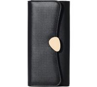 FOXLOVER Wallets for Women RFID Blocking Bifold Clutch Large Credit Card, 02-Black, 7.48" L x 1.06" W x 3.74" H, Women Wallet