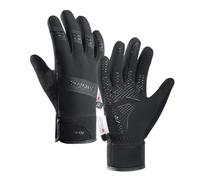 FOXLVDA 10℉ Winter Warm Gloves Mens Wome - Windproof Waterproof Thermal, Non-Slip Palm Grip with Touchscreen Fingers for Cold Weather Running Cycling Driving Hiking Golf Snow Ski Sports (Black, Small)