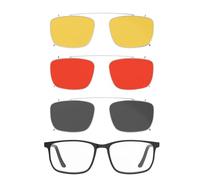 Foxmans™ Stylish Blue Light Blocking Unisex Glasses | Protection Against Computer & Digital Eye Strain | Harrison Everyday Lens & Dawn-to-Dusk Clip-ons (4 pcs)