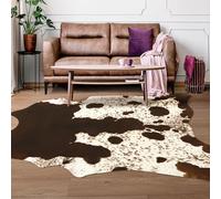 Foxmas Faux Cowhide Area Rug, Cow Print, Brown, 69 x 109 cm (Irregular)