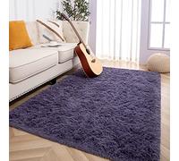 Foxmas Large Area Rugs for Living Room Bedroom 5x8 Feet, Fluffy Kids Room Plush Shaggy Nursery Rug Furry Throw Carpets for Boys Girls, College Dorm Fuzzy Rugs Home Decorate Rug, Grey Purple