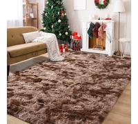 Foxmas Soft Fluffy Area Rugs for Bedroom Kids Room Plush Shaggy Nursery Rug Furry Throw Carpets for Boys Girls, College Dorm Fuzzy Rugs Living Room Home Decorate Rug, 4ft x 6ft, Tie-Dyed Brown