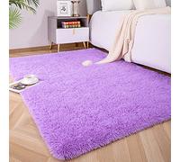 Foxmas Soft Fluffy Area Rugs for Bedroom Kids Room Plush Shaggy Nursery Rug Furry Throw Carpets for Boys Girls, College Dorm Fuzzy Rugs Living Room Home Decorate Rug, 2ft x 3ft, Purple