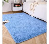 Foxmas Soft Fluffy Area Rugs for Bedroom Kids Room Plush Shaggy Nursery Rug Furry Throw Carpets for Boys Girls, College Dorm Fuzzy Rugs Living Room Home Decorate Rug, 3ft x 5ft, Blue