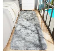 Foxmas Soft Runner Rug for Bedroom Living Room, 2x6 Feet Fluffy Area Rugs Shag Bedside Rug for Kids Nursery Room Plush Shaggy Dorm Hallway Rugs with Non-Slip Bottom Home Decor Carpet, Black