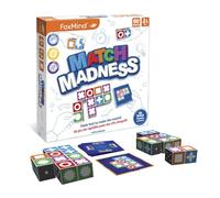 FoxMind Games: Match Madness, Family Board Games for Kids Ages 7 and up, Teens, and Adults. Pattern Block Matching Board Game, Puzzle Game Think Fast to Make the Match, 1 to 4 Players