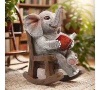 FOXMIS Garden Statues Elephant Outdoor Decor Lights, Lucky Miniature Elephant Statue Solar Garden Decor for Patio,Porch,Home Yard Decor Elephant Gifts for Mom,Women, 2.04"x3.34"x3.93"