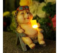 FOXMIS Hedgehog Statue Outdoor Solar Garden Decor for Outside Lawn Yard Patio, Home Office Valentine's Day Decorations Indoor Lights, Ideal Ornaments Birthday Gifts for Mom Women Grandma