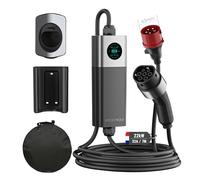 FOXMOD EV Electric Vehicle Charger, 22kW, 6-32A, Type 2 CEE, Three-phase Current, 7m, with Mount, Mobile&Wallbox, Portable, Digital Display, Compatible with Volkswagen, Skoda, Renault, Hyundai, MG