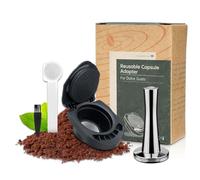 FOXNSK Reusable Capsule Adapter for Dolce Gusto, Refillable Coffee Capsule Adapter Coffee Capsules Converter with 41mm Tamper Compatiable for Piccolo XS/Genio S/EDG 305/EDG 606.S