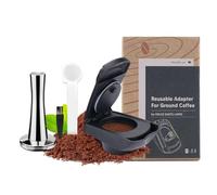 FOXNSK Reusable Coffee Capsule Adapter, Refillable Coffee Capsule Adapter Coffee Capsules Converter for Dolce Gusto edgLUMIO DG325 Machine with 41mm Coffee Tamper