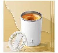 FOXNSK Self Stirring Mug, Electric Mixing Cup Magnetic Rechargeable Auto Mug Coffee Rotating Home Office Travel Suitable for Coffee/Milk/Cocoa (D-White)