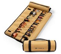 Foxrino Tool Roll, Heavy Duty Tool Roll Bag Organizer, Roll Up Tool Pouch with 20 + 1 Pocket, Gifts for Men Father Dad Mechanic, Brown