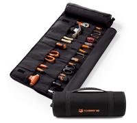 Foxrino Tool Roll, Heavy Duty Tool Roll Bag Organizer, Roll Up Tool Pouch with 20 + 1 Pocket, Gifts for Men Father Dad Mechanic, Black