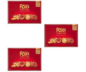 Fox's Biscuits 3 x 275g Fabulous Biscuit Selection Assorted Milk Chocolates Fudge Sundaes Cookies Creams Sweet Snack Food
