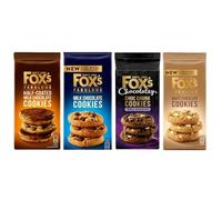 Fox's Chocolate Bundle Packs - Milk Chunkie 180g, White Chunkie 180g, Half Coated Cookie 175g, Triple Chocolate 180g (Pack of 4)