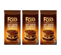Fox's Chocolate Half-Coated Chunkie Milk Chocolate Cookies 175g (Pack of 3)