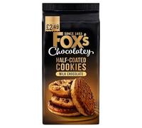 Fox's Chocolatey Half-Coated Cookies Milk Chocolate 175g | Case of 8