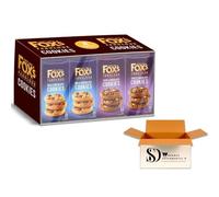 Fox's Fabulous Chocolate Lovers Cookie Assortment, 8 x 180g Mix Pack - Premium British Biscuits, 4 x Triple Chocolate & 4 x Milk Chocolate Cookies - Bulk Holiday Dessert Gift Box for Sharing