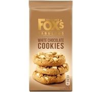 Fox's Fabulous cookie 180g, Three mix luxury varities of Milk, Triple & White chocolate Biscuits for special Occasions, Supreme gift to share with friends and family Snack Value Pack (15, white)