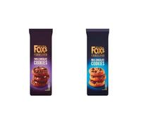 Fox's Fabulous Cookies | A pack of 2 | Milk Chocolate Chunkie Cookie and Triple Chocolate Chunkie Cookie | An Ideal Biscuit for a Gift or to Treat Yourself | Chocolate Biscuit Selection | 180 g