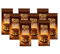 Fox's Fabulous Half Coated Milk Chocolate Cookies 175g | Chocolate Biscuits | Chocolate Chunky Cookies | Chocolate Coated Bread | Available for Hampers and Gifts on all Occassions (Pack of 8)