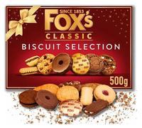 Foxs Fabulously Biscuit Selection Assortment Luxury Box 500g |9 Varieties Milk, Dark Choc Chunkie Cookies, Orange Sundae, Rounds, Viennese Fingers, Butter, Gift for Christmas