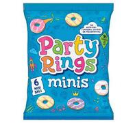 Fox's Party Rings Minis, Iced Shortcake Ring Biscuits, 6 Mini Bags, No Artificial Flavours or Colours, Vegetarian, 21g Each