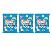 Fox's Party Rings Minis, Iced Shortcake Ring Biscuits, 6 Mini Bags, No Artificial Flavours or Colours, Vegetarian, 21g Each,Pack Of 3