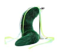 Fox's Tail'S Anal Butt Plug,Anal Tail Sex Adult Toy for Beginner Adult ，Sexual Show,Sm Special Butt Plug Anal Stimulator for Women Suppositories Cospaly Green 60Cm 3.4Cm
