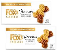 Fox's Viennese Milk Chocolate Dipped Fingers105g, Dipped Finger Chocolate Viennese Cream Viennese Milk, Perfect for Gifting on Christmas & Mothers Day, Chocolate Biscuits (Pack of 2)