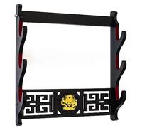 FOXSMZZ Dragon Sword Holder Japanese Velvet Padded Katana Stand Samurai Display Rack Support All Tanto Swords (3-Tier)