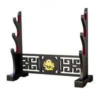 FOXSMZZ Loong Sword Holder Japanese Velvet Padded Katana Stand Samurai Display Rack Support All Tanto Swords (Dragon-3)