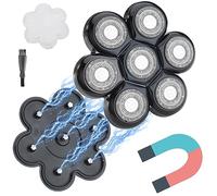 FOXSONIC Universal Magnetic 7 Blades Head Shaver Replacement Blades for Head Shaver and Other Brands Head Shaver (CX7 BLACK)