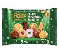 Foxs's Favourites Festive Favourites Selection Biscuits 350g - Assorted Chocolate, Cream, Jam Filled, Iced & Plain Biscuits - 9 Varieties - Authentic Treats Gift Box, Vegetarian Friendly